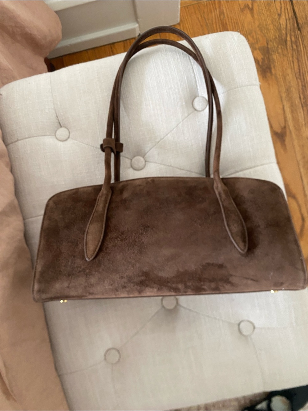 Parisa Wang Chocolate Suede Gabrielle East West Shoulder Bag